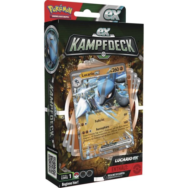 Pokémon ex-Kampfdeck mit Lucario-ex vorne...
