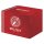 Rote One Piece Card Game Aufbewahrungsbox mit weißem Kompass-Design und feinem Linienmuster.