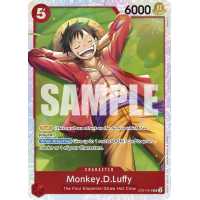 One Piece Card Game ST-21 Charakterkarte Monkey D. Luffy entspannt auf gr&uuml;nem Hintergrund