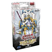 Structure Deck &bdquo;Wave of Light&ldquo; f&uuml;r Yu-Gi-Oh! auf Deutsch mit goldenem, gefl&uuml;geltem Ritter auf silber-wei&szlig;em Hintergrund.