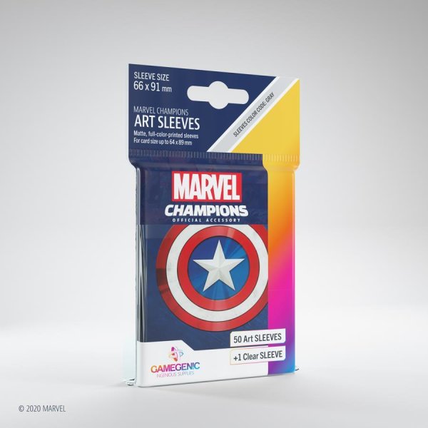 Gamegenic - Marvel Champions Art Sleeves - Captain America  (50 + 1 )