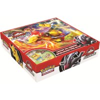 Pok&eacute;mon Kampfakademie 2024 in schr&auml;ger Vorderansicht mit Crimanzo, Pikachu und Darkrai auf der Box.