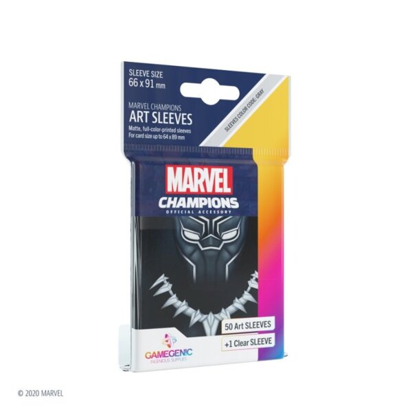 Verpackung der Marvel Champions Art Sleeves mit schwarzem...