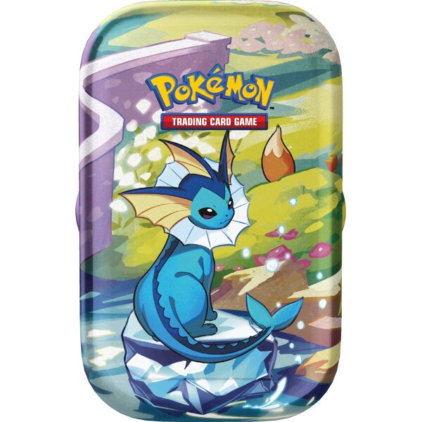 Metallbox des Pokémon TCG mit Vaporeon-Artwork im...
