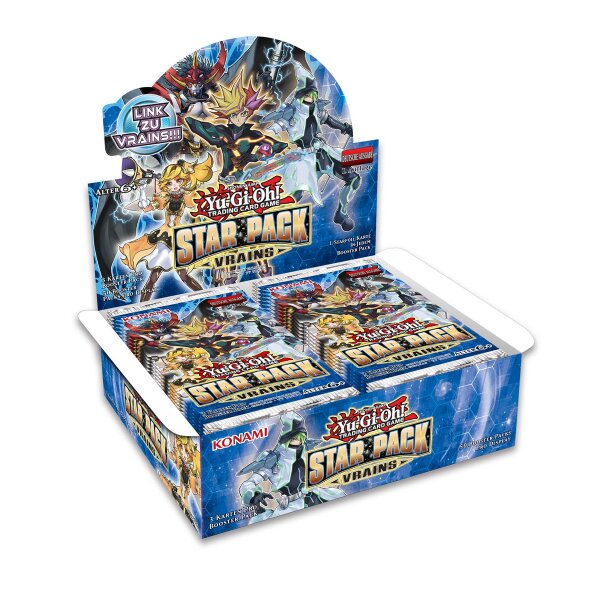 Geöffnete Verkaufsbox des Yu-Gi-Oh! Star Pack VRAINS...
