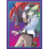 Illustration mit N und Hisui-Zoroark auf violettem Hintergrund, vermutlich als Promokarte enthalten.