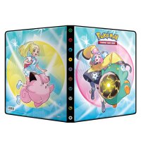 Pok&eacute;mon 9-Pocket PRO-Binder mit Motiven von Bell mit Piepi und Iono mit Voltula auf farbigem Cover mit Energie-Symbolen am R&uuml;cken.