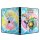 Pokémon 9-Pocket PRO-Binder mit Motiven von Bell mit Piepi und Iono mit Voltula auf farbigem Cover mit Energie-Symbolen am Rücken.