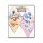 Pokémon Sammelkarten-Ordner mit Motiv von Evoli und Feelinara in Kristalloptik vor geometrischem Hintergrund.