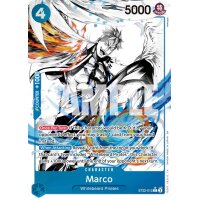 Charakterkarte &bdquo;Marco&ldquo; mit Flammen in schwarz-wei&szlig;er Manga-Variante, ST22-012.