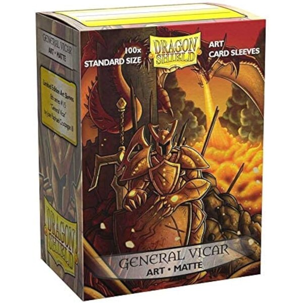 Dragon Shield Art Matte Sleeves „General Vicar“ mit Drachenmotiv und Ritterrüstung (100 Stück, Standardgröße)
