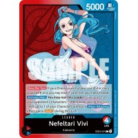 Nefeltari Vivi Leader-Karte EB03-001 mit 5000 St&auml;rke aus One Piece Card Game Heroines Edition mit Sample-Aufdruck