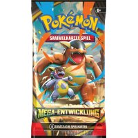 Boosterpack der Pok&eacute;mon TCG-Serie &bdquo;Mega-Entwicklung&ldquo; mit Mega-Kangama als Covermotiv, gemeinsam mit dem Baby-Kangama.