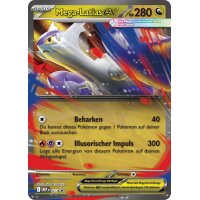 &Uuml;bergro&szlig;e Mega-Latias ex Wackelbildkarte mit 280 KP und den Attacken Beharken und Illusorischer Impuls.