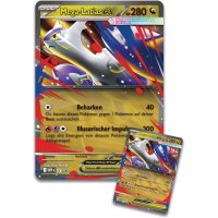 &Uuml;bergro&szlig;e Mega-Latias ex Wackelbildkarte mit 280 KP und den Attacken Beharken und Illusorischer Impuls.