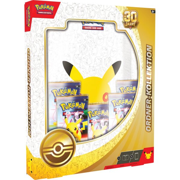 Pokémon 30 Jahre Ordner-Kollektion auf Deutsch in schräger Frontansicht