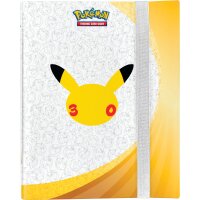 Pok&eacute;mon 30 Jahre Sammelkartenordner mit Pikachu-Motiv in geschlossener Ansicht