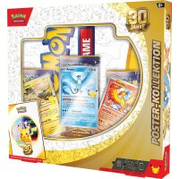 Pok&eacute;mon 30 Jahre Poster-Kollektion auf Deutsch in schr&auml;ger Seitenansicht