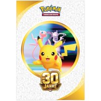 R&uuml;ckseite eines deutschen Pok&eacute;mon 30 Jahre Boosterpacks mit Produktinformationen
