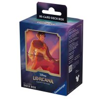 Disney Lorcana Deckbox mit Aladdin auf der Vorderseite...