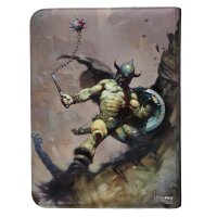 Frontansicht des Ultra PRO Portfolios mit Frank Frazetta Motiv eines Kriegers in voller Action vor felsiger Szenerie.