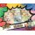 Pokémon TCG Erste Partner Deluxe-Pin-Kollektion Erhabene Helden, Detailansicht der enthaltenen Promokarten Floink, Karnimani und Endivie
