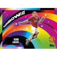 Topps Manchester United Sammelkarte Henrik Larsson Rainbow Flick Motiv mit farbigem Design