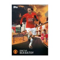 Topps Manchester United Sammelkarte Dimitar Berbatov United Road Motiv mit Stadion-Hintergrund
