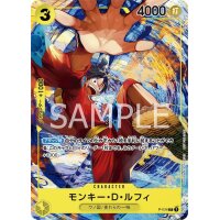One Piece Card Game Promo-Karte Monkey D. Luffy P-036 mit farbenfrohem Actionmotiv.