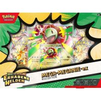 Pok&eacute;mon Mega-Meganie-ex Kollektion &ndash; Detailansicht der Mega-Meganie-ex Promokarte in der Box