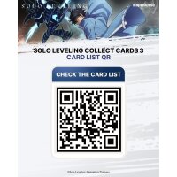 Solo Leveling Collect Cards 3 &ndash; QR-Code-Grafik &bdquo;Card List QR / Check the Card List&ldquo; mit gro&szlig;em QR-Code.