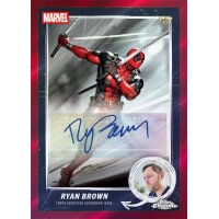 Topps Chrome Marvel Deadpool Autogrammkarte 1/5 (K&uuml;nstler: Ryan Brown) mit Unterschriftenfeld