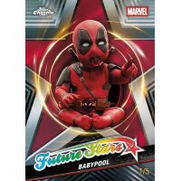 Topps Chrome Marvel &bdquo;Future Stars&ldquo; Babypool Karte, serialisiert 1/5 (Deadpool-Baby im Sternen-Design)