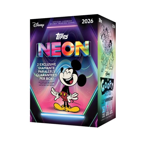 Topps Disney NEON 2026 Box (7 Packs) –...