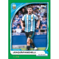 Joaqu&iacute;n Panichelli &bdquo;National Debut&ldquo;-Karte f&uuml;r Argentinien im Nationaltrikot, nummeriert 1/99.