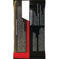 Pok&eacute;mon TCG &bdquo;Wachsendes Chaos&ldquo; Boosterpack, R&uuml;ckseite mit Produkttext, rechtlichen Angaben und Herstelleradressen