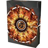 Deckbox aus dem Liga-Kampfdeck Mega-Lucario-ex, 3D-Ansicht schr&auml;g von vorn