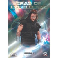 Beispielkarte der Topps Chrome WWE 2026 Trading Cards mit Undertaker aus der Eras of Excellence Serie.