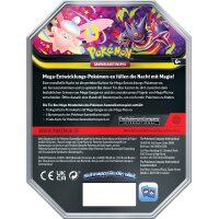 Rückseite der Pokémon Tin-Box Mega-Mondschein...