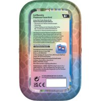 R&uuml;ckseite einer Pok&eacute;mon Mini-Tin Illumina City mit Produktinfos und Inhalt.