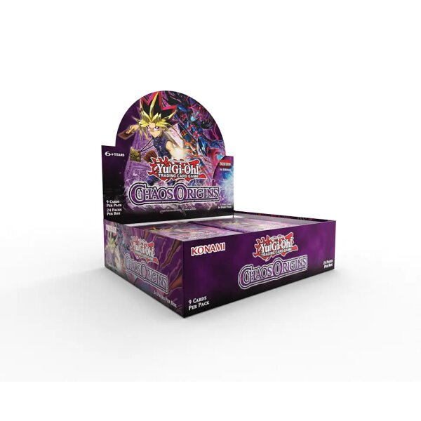Geöffnetes Yu-Gi-Oh! Chaos Origins Display mit...