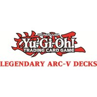 Yu-Gi-Oh! Legendary ARC-V Decks Logo mit Produktverpackung auf wei&szlig;em Hintergrund