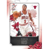 Topps Signature Class Rose Garden Karte eines Bulls-Spielers mit roten Rosen auf wei&szlig;em Design.
