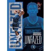 Topps Signature Class Unfazed Karte eines Timberwolves-Spielers im blauen Dunkel-Design.