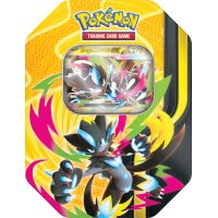 Pok&eacute;mon Mega-Kr&auml;fte Tin Mega-Zeraora-ex mit Promokarte auf der Vorderseite