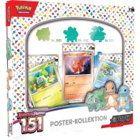 Pok&eacute;mon Karmesin &amp; Purpur 151 Poster-Kollektion mit Bisasam, Glumanda, Schiggy, Poster und drei Boostern