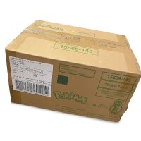 Versiegelter brauner Versandkarton mit grünem...