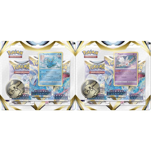 SWSH12 Silberne Sturmwinde - 3-Pack-Blister-SET [MANAPHY+TOGETIC]