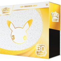 Pok&eacute;mon 30 Jahre Top-Trainer-Box auf Deutsch in schr&auml;ger Seitenansicht