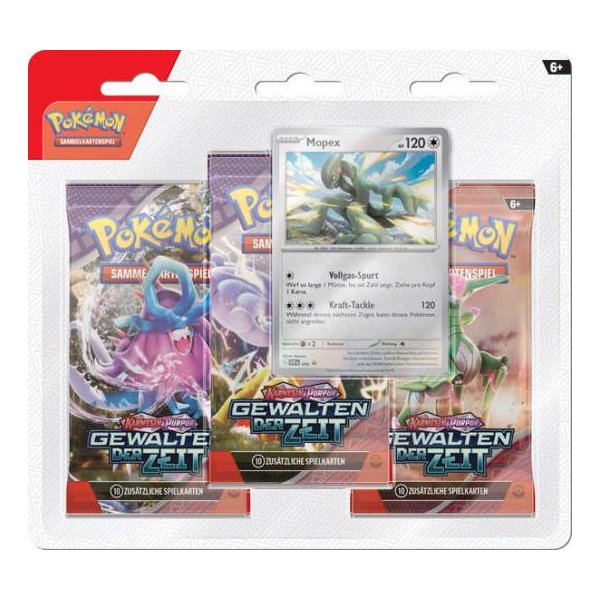 Pokémon Karmesin & Purpur 5 - Gewalten der Zeit - 3-Pack-Blister Mopex